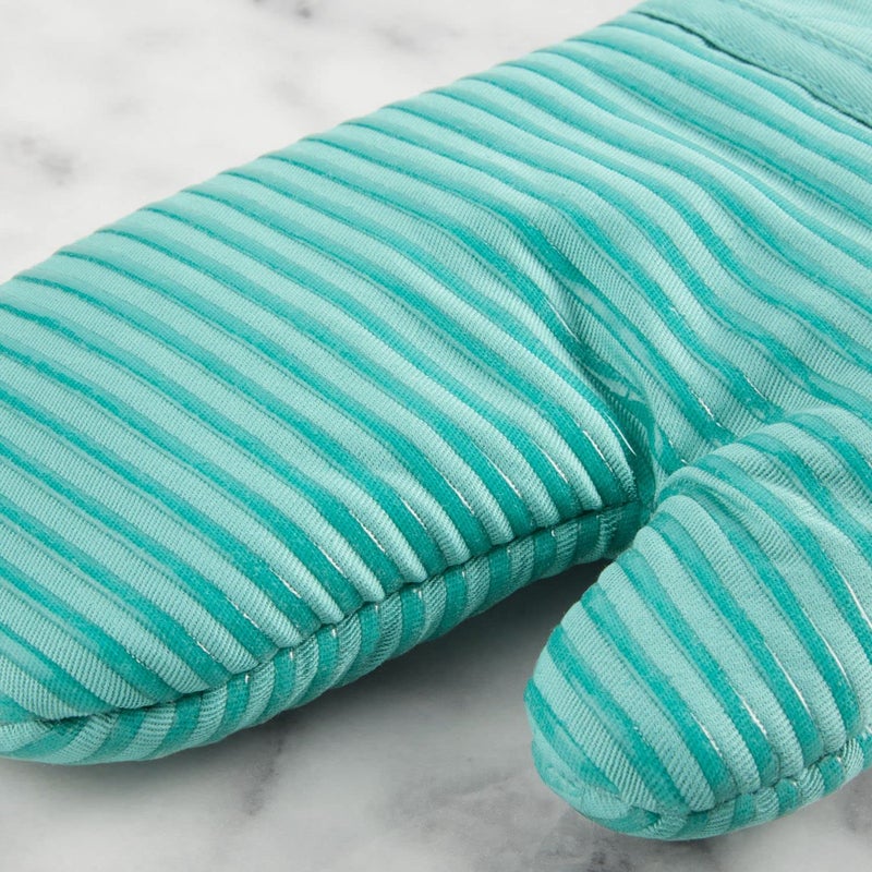 KITCHENAID Quilted Cotton Terry Cloth Oven Mitt  Pot Holder  Kitchen Towel 4-Pack Set  Heat Resistant  Silicone Grip  Gift Set  Aqua Sky  16""x26""  7""x13"" & 7""x10"" - Image 4