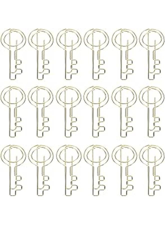 Gold Key Shaped Metal Paper Clips 30 Pieces Office Document Organization Student Accessories - Image 1