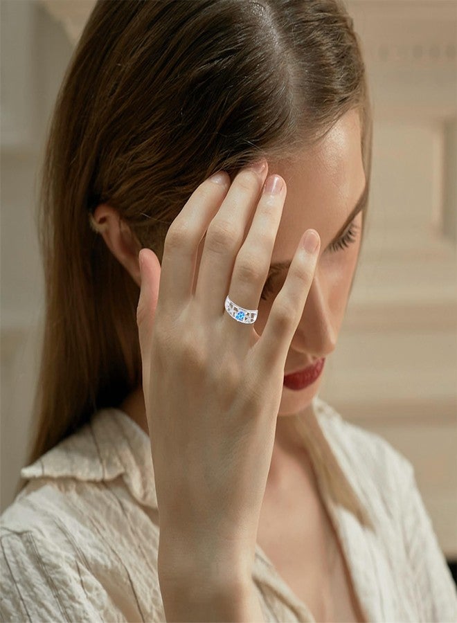 Cuoka Turtle Ring,Sterling Silver Adjustable Ocean Animal Blue Opal Sea Tortoise Starfish Ring Hawaiian Beach Themed Jewelry Gifts for Women - Image 5