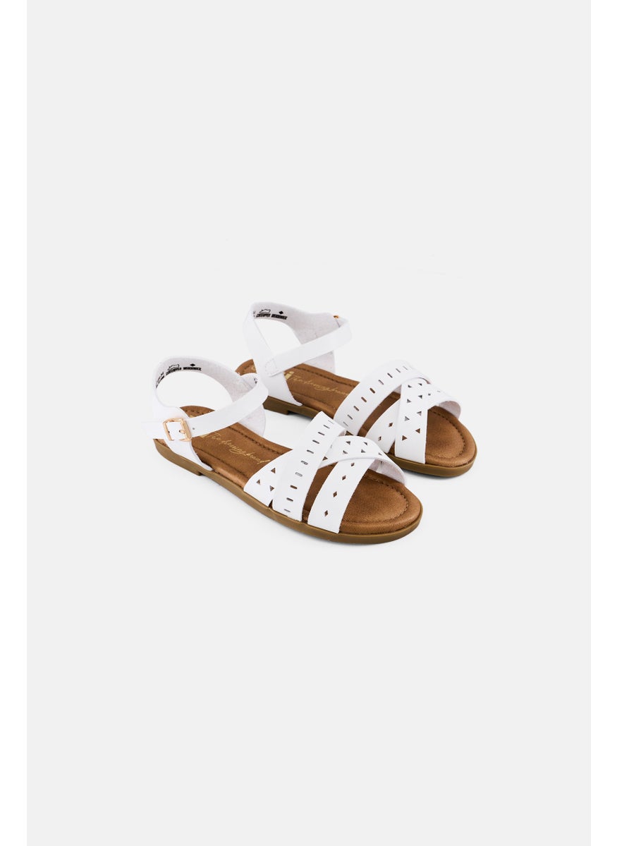 Xti Kids Girl Adjustable Buckle Sandals, White  - Image 1