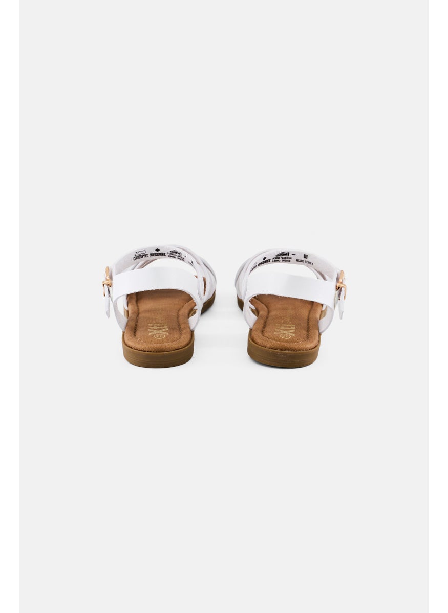 Xti Kids Girl Adjustable Buckle Sandals, White  - Image 3
