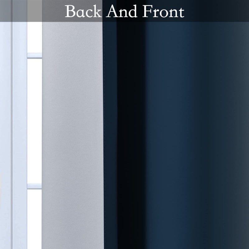 Simplehome Navy Blue Ombre Room Darkening Curtains For Living Room  Light Blocking Gradient Thermal Insulated Grommet Window Curtains/Drapes For Bedroom  2 Panels  52X84 Inches Length - Image 5