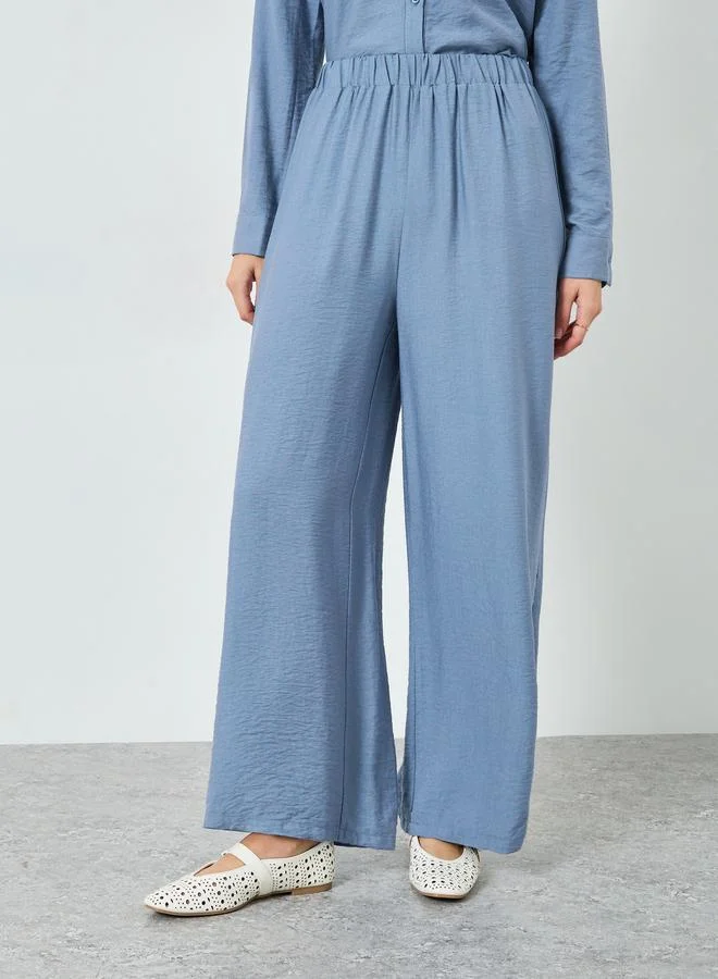 Take Two  Blue Lace Detail Longline Shirt and Pants Co-Ords for Women | Best Price UAE