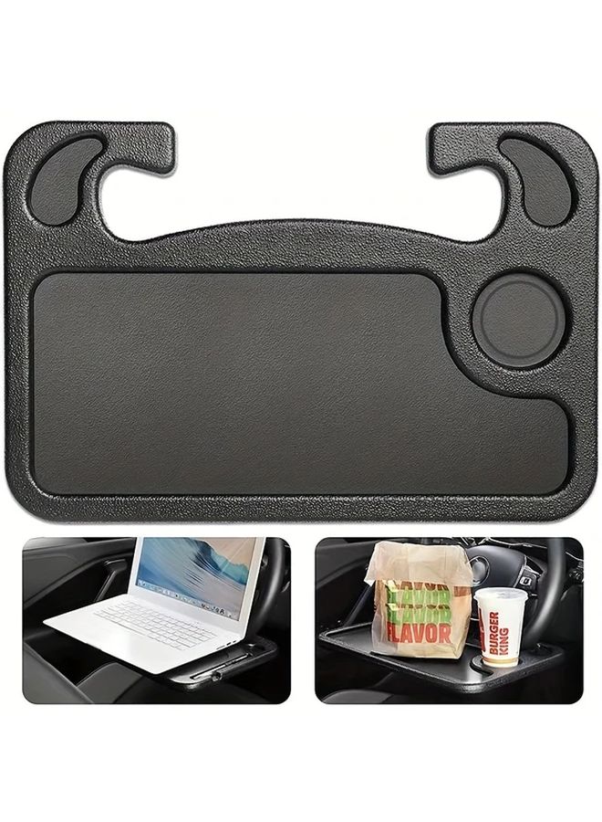 Black 3 In 1 Car Tray Table Adjustable Laptop Food Stand Portable Workstation - Image 4