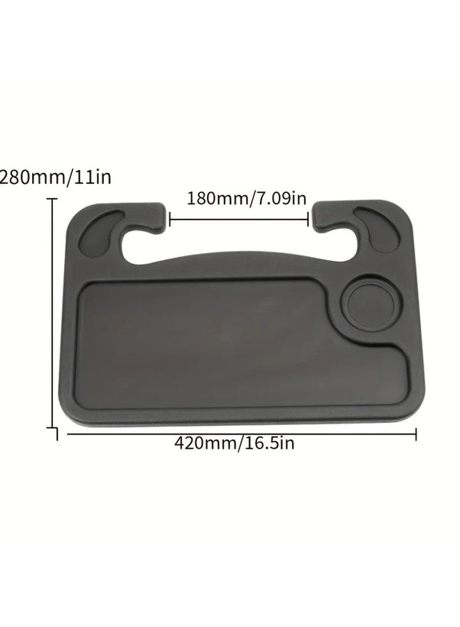 Black 3 In 1 Car Tray Table Adjustable Laptop Food Stand Portable Workstation - Image 5