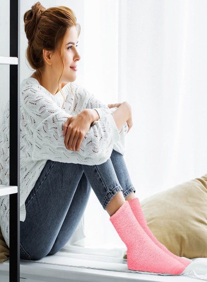 JaGely 4 Pairs Teacher Socks for Women Funny Warm Non Slip Gift Socks for Teacher Appreciation(White, Gray, Pink, Blue) - Image 5