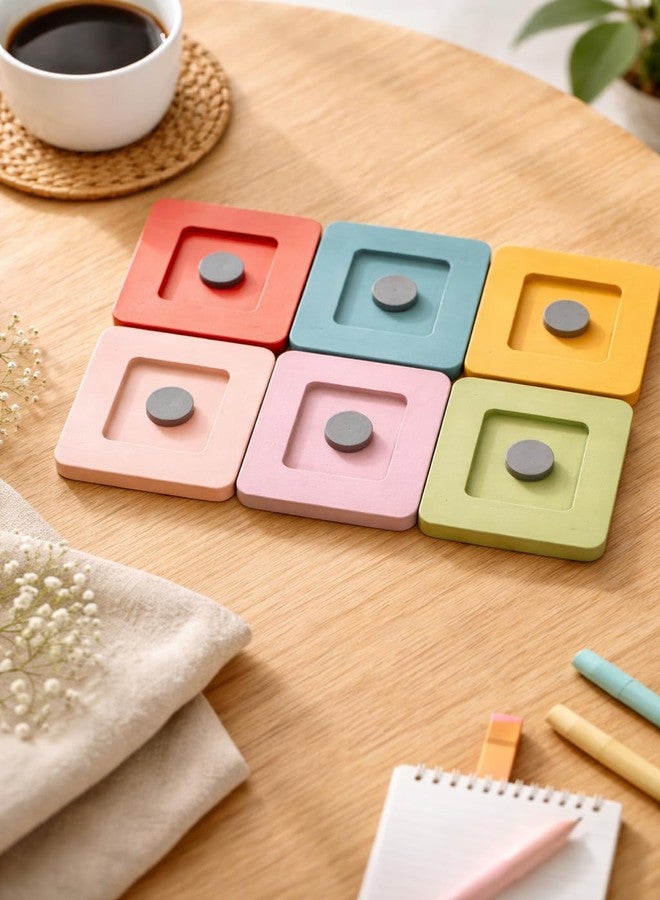 GreyArt MDF Square Photo Frame Fridge Magnet Set of 6 | 3 x 3 Inch DIY Paintable Wooden Frames with Strong Magnet | Mini MDF Photo Holder for Refrigerator, Whiteboard & Craft Projects - Image 5