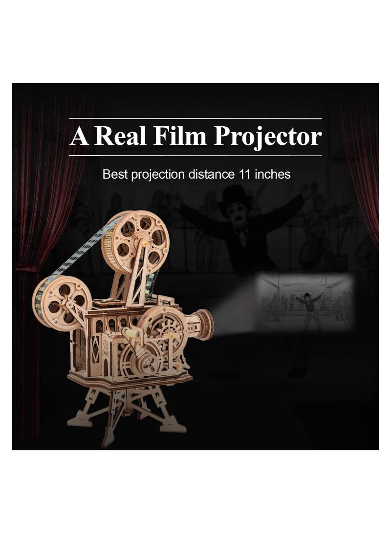3D Wooden Puzzles, DIY Film Projector Model Building Kits for Adults, Mechanical Craft Kits Vitascope Birthday Gift for Friends and Family - Image 2