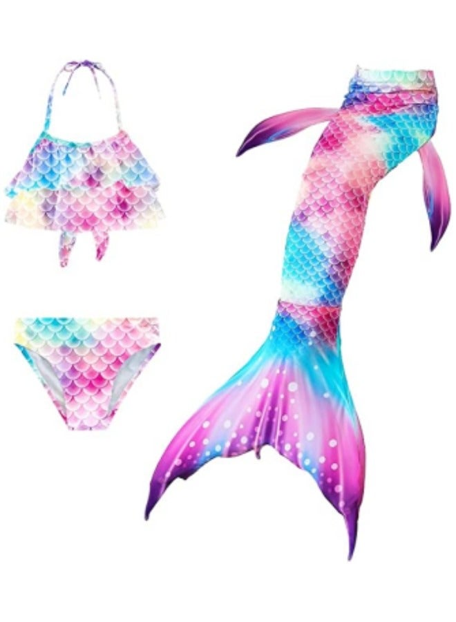 GGEROU Girls Swimwear Mermaid Tail Swimwear,Bikini Sets,Mermaid Costume Swimsuits for Kids - Image 1
