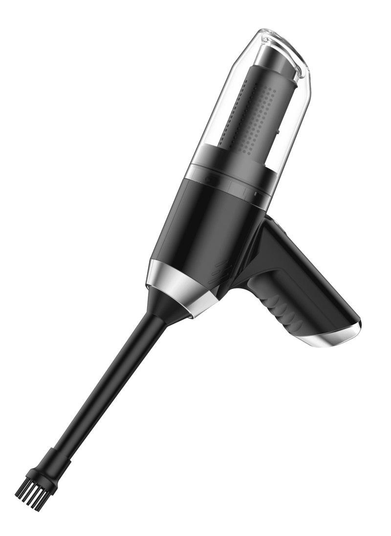 High-Suction Dual-Mode 12000Pa Powerful Suction | Portable for Car & Home Use | Built-in Blowing Function, Black