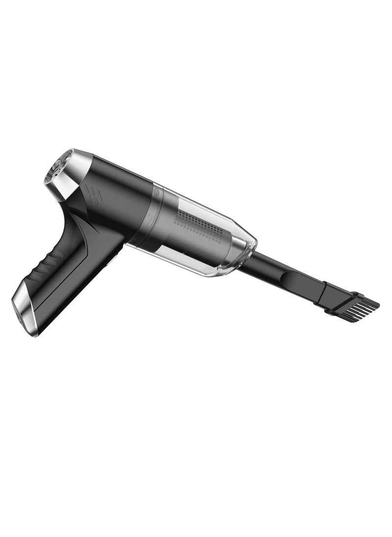 High-Suction Dual-Mode 12000Pa Powerful Suction | Portable for Car & Home Use | Built-in Blowing Function, Black