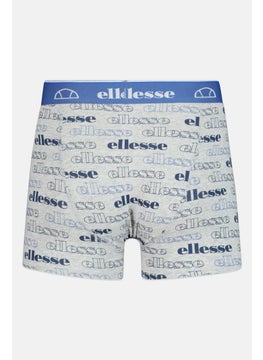Ellesse Men 3 Pieces Brand Logo Trunks, Navy/Grey  - Image 4