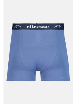 Ellesse Men 3 Pieces Brand Logo Trunks, Navy/Grey  - Image 2