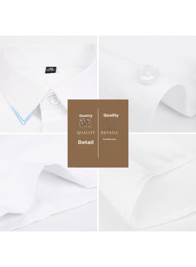 Tucano Tucano Men's Shirt, Summer Short-sleeve Shirt, Business Formal Wear, Solid Color, Casual, Fashionable, Versatile Menswear, White, L - Image 2