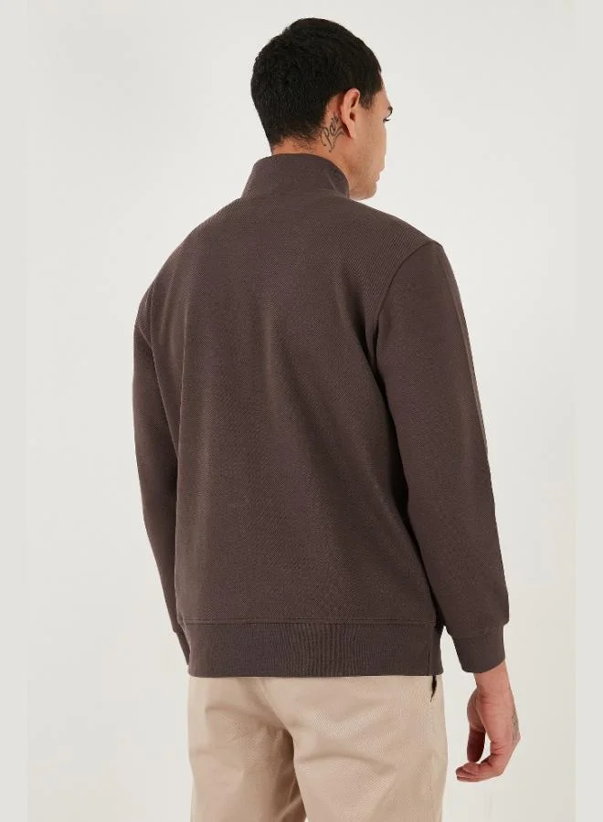 Buratti Buratti Cotton Regular Fit Half Zipper Stand Collar Sweat Men's SWEAT 5905470