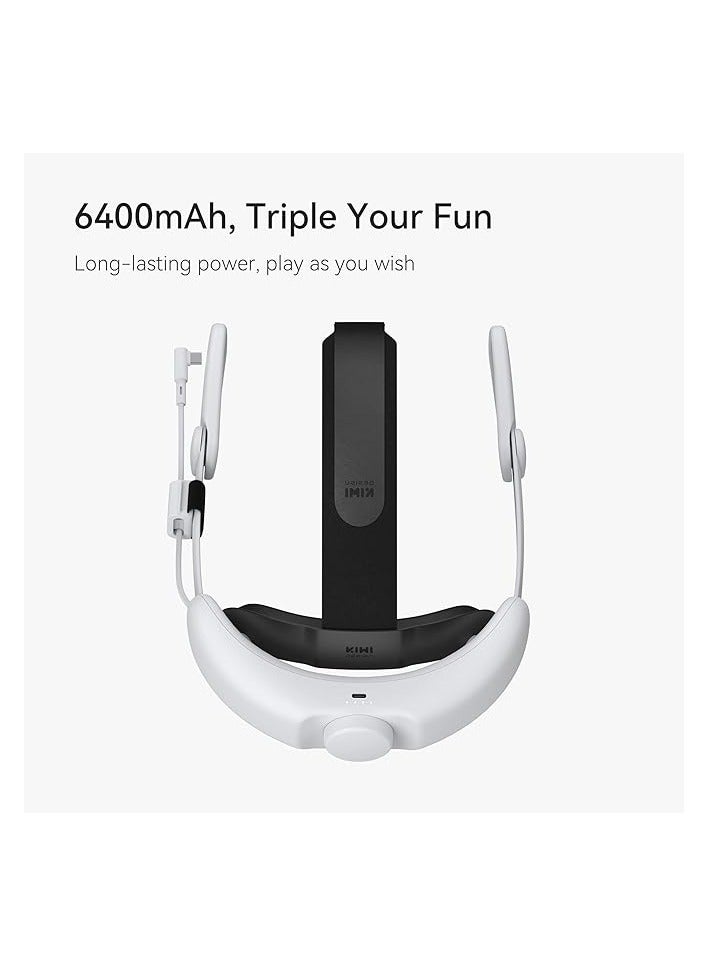 KIWI design Comfort Head Strap with 6400mAh Battery Compatible with Quest 2 Accessories, Battery Pack Elite Strap Replacement for Enhanced Support - Image 3