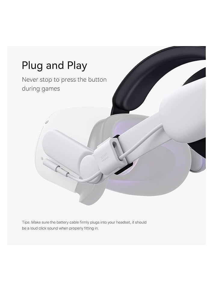 KIWI design Comfort Head Strap with 6400mAh Battery Compatible with Quest 2 Accessories, Battery Pack Elite Strap Replacement for Enhanced Support - Image 4