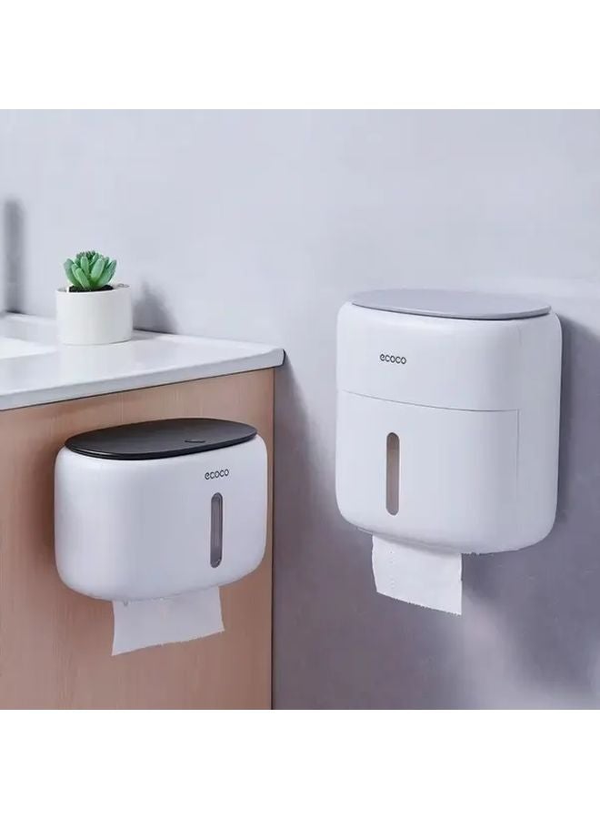 صندوق تخزين المناديل بسعة كبيرة مزدوج الطبقات مقاوم للماء، تصميم حائطي بدون حفر - Image 5