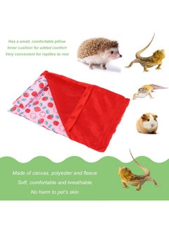 Zerodis Reptile Sleeping Bag Soft Warm Bearded Dragon Bed Bearded Dragon Blanket Pet Bed with Pillow for Leopard Gecko Small Pet(Red)  - Image 2