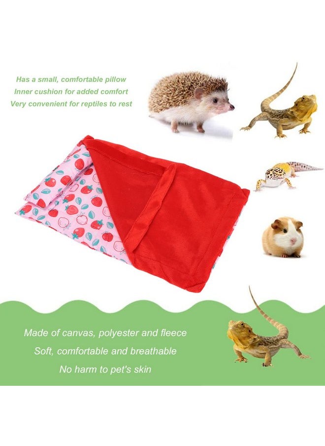 Zerodis Reptile Sleeping Bag Soft Warm Bearded Dragon Bed Bearded Dragon Blanket Pet Bed with Pillow for Leopard Gecko Small Pet(Red)  - Image 2