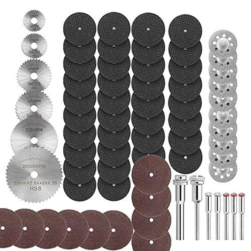 DIY Crafts CTDIYHI23227 Diamond Cutting Discs Wheel Drill Bit Cutting Wheel Set for Rotary Tool Cutter Kit with Mandrels - Image 1