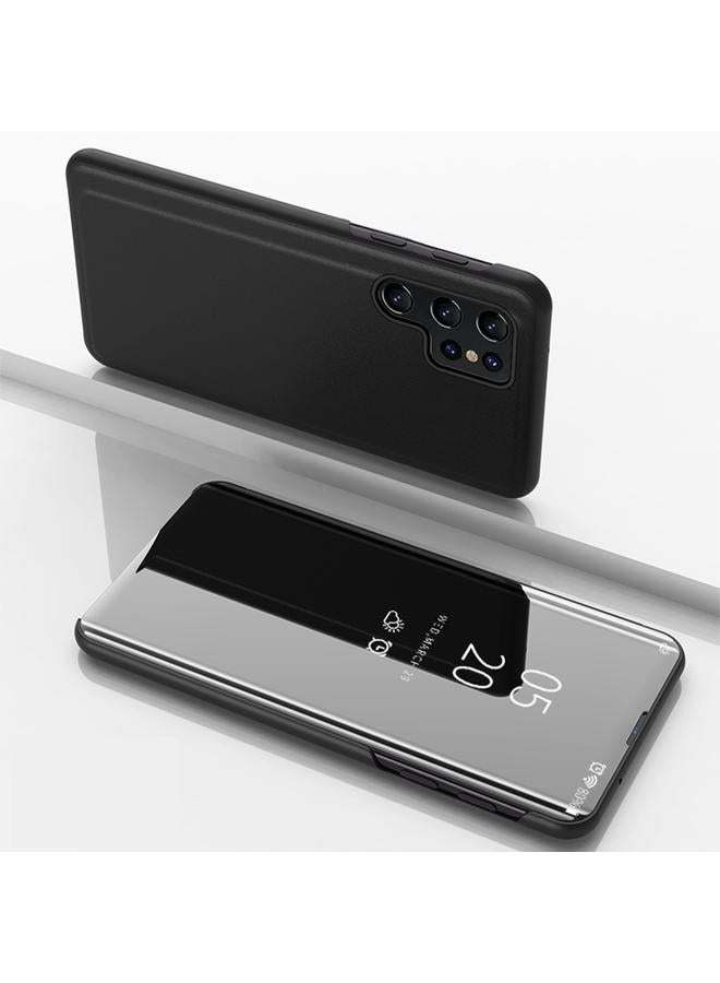 اس-توب جراب لهاتف Samsung Galaxy S25 Ultra 5G، جراب هاتف جلدي أفقي قابل للطي مع حامل، مرآة مطلية - Image 1