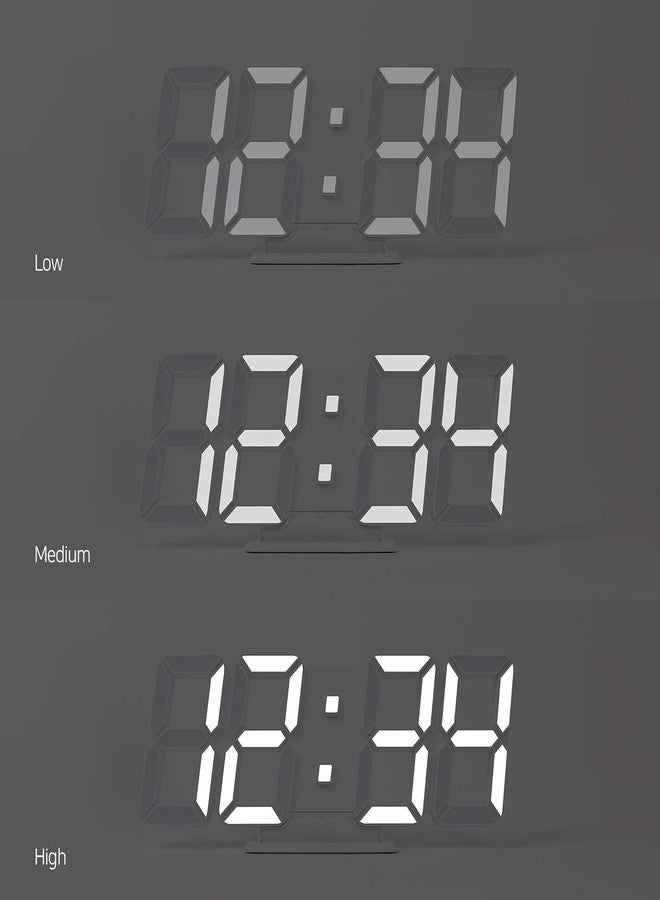 mooas 3D Pure Slim M LED Clock, Multi-Function LED Digital Clock (Calendar, Alarm, Temperature) (11.8" Slim M White Wall Clock with Remote Control) - Image 4
