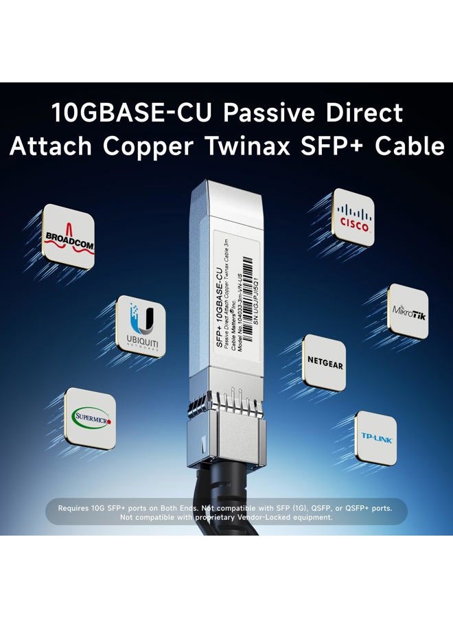 Cable Matters SFP+ 10GBASE-CU Passive Direct Attach Copper Twinax Cable Compatible with Cisco, Ubiquiti, Huawei, Netgear, and Supermicro Devices 0.5m - Image 4