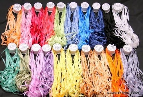 ThreadNanny New 7mm Size ThreadNanny 20 Spools of 100 Pure Silk Embroidery Ribbons  7mm x 10 Meters 