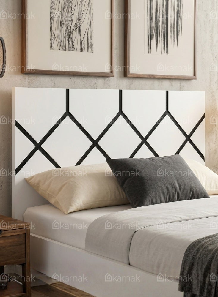 Karnak Ackley Wooden Single Bed Frame | Sturdy Modern Design Bedframe | Space Saving Bed Frame for Bedroom Furniture (White) - Image 5