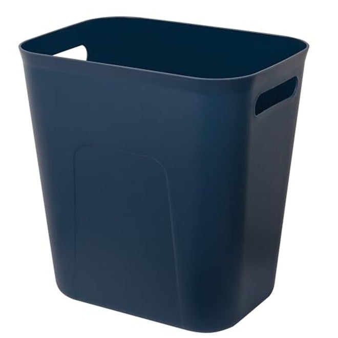 UUJOLY Plastic Small Trash Can Wastebasket, Garbage Container Basket for Bathrooms, Laundry Room, Kitchens, Offices, Kids Rooms, Dorms, 3.5 Gallon, Black