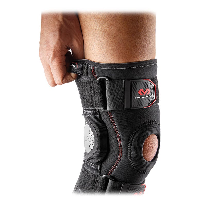 McDavid Knee Brace, Maximum Support with Polycentric Hinges & Cross Straps, Comfortable Compression & Extra Stability, Black, S - Image 2