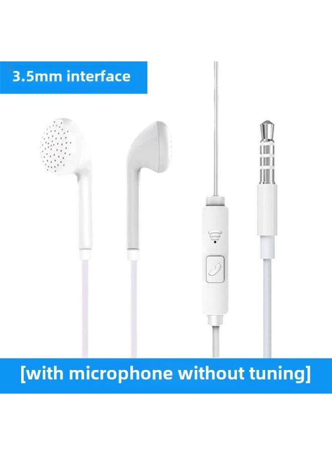 Generic - Earphone Wired In-Ear 3.5mm Round Hole Genuine Goods For Huawei Oppo Xiaomi Vivo Apple Type-c-Color:[3.5mm White 1 Pack] With Microphone Without Tuning - Image 1