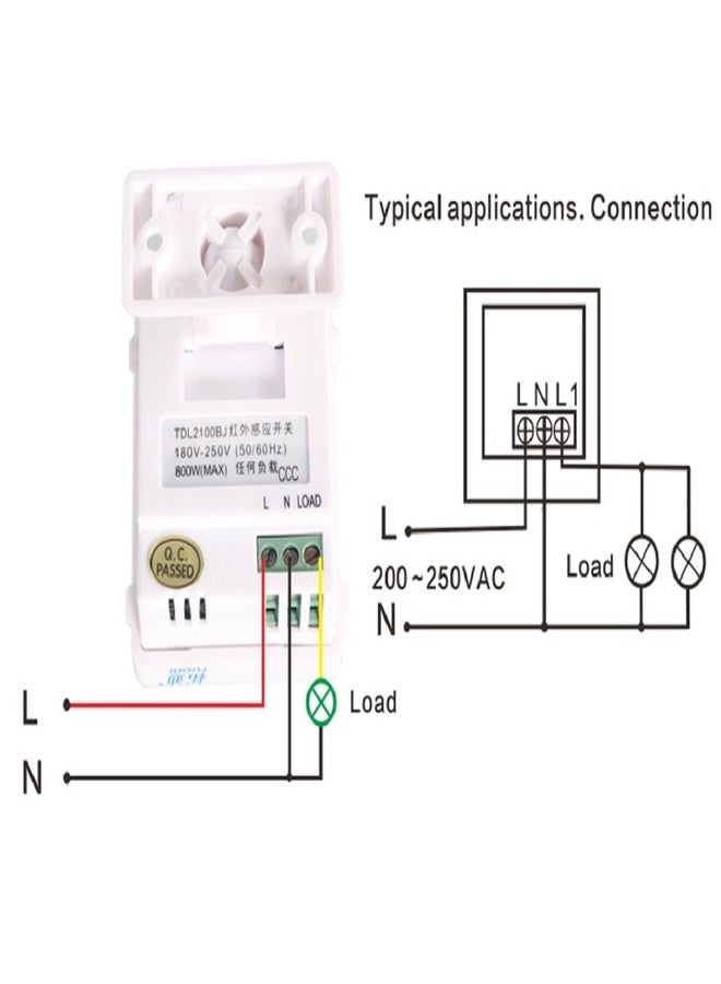 Tuodi PIR Motion Sensor Switch with Timer Light Sensitivity Adjustment, White - Image 5