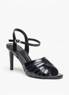 Celeste Womens Textured Sandals with Stiletto Heels and Buckle Closure  - Image 1