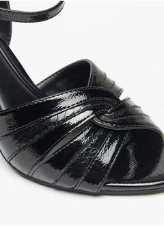 Celeste Womens Textured Sandals with Stiletto Heels and Buckle Closure  - Image 5