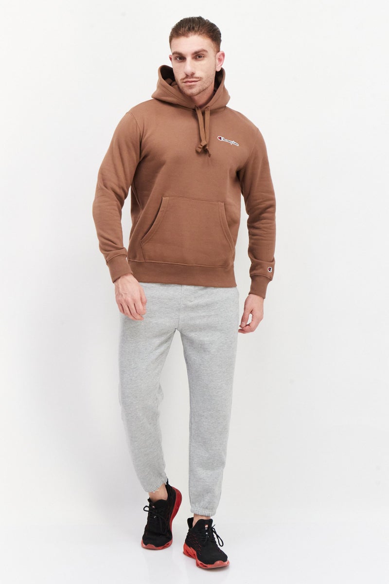 Champion Men Sportswear Fit Embroidered Logo Outdoor Hoodie, Brown - Image 4