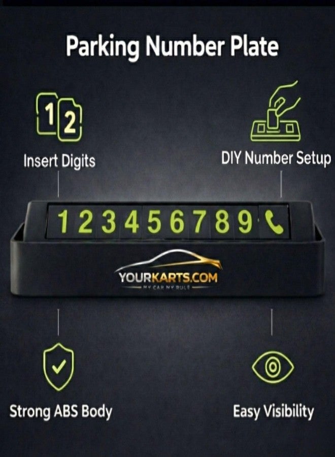 YOURKARTS.COM Car Dashboard Phone Number Plate - 27 x 8 cm - Image 3