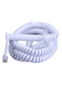 Monster Jhiu Just Hook It Up 4-Conductor Telephone Handset Coiled Cord White 12 ft 140154-00  - Image 2