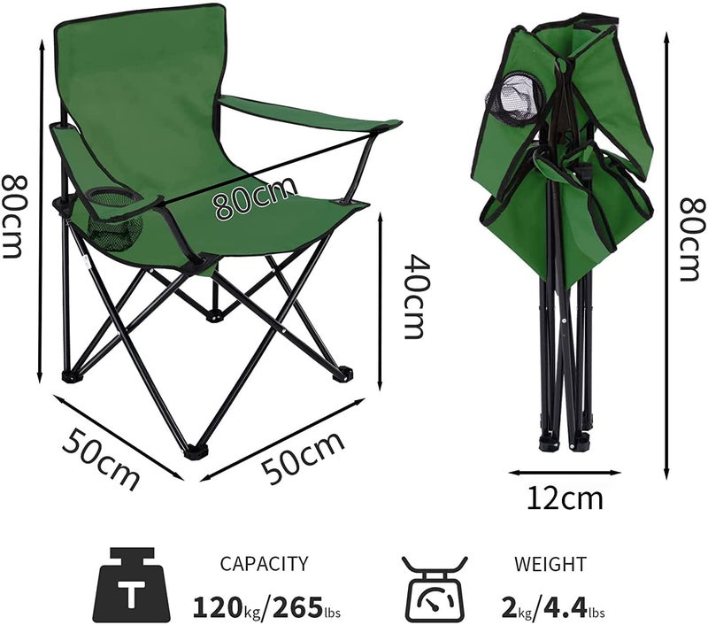 Glaceon Camping Chair Folding Chair Camping Chair for Adults with Armrests and Cup Holder Fishing Chairs with Carry Bag Lightweight Portable for Beach Perfect for BBQ Picnic Travel - Image 3