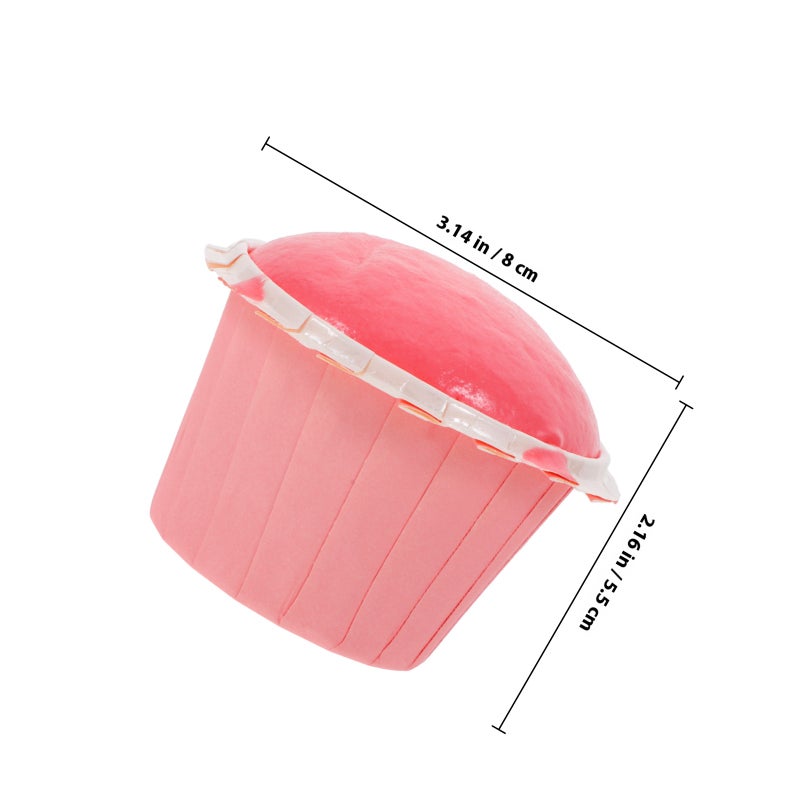 4pcs Faux Cupcake Model Simulation Cupcake Decoration Pretend Play Toy Elastic Fake Cake - Image 2