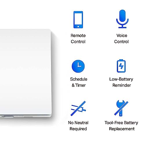 Tapo S210 Smart Light Switch 1 Gang 1 Way, Remote and Voice Control,Away Mode,No Neutral Required,Battery included,Work with Alexa & Google home, Tapo Hub Required sold separately - Image 3