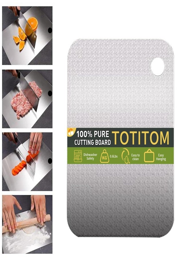 TOTITOM Stainless Steel Cutting Board 11.8" × 7.9", Small Metal Chopping Board for Kitchen, Food-Grade 304 Steel Cutting Boards for Meat, Vegetables, Fruits – Dishwasher Safe Tabla para Picar Acero Inoxidable - Image 1