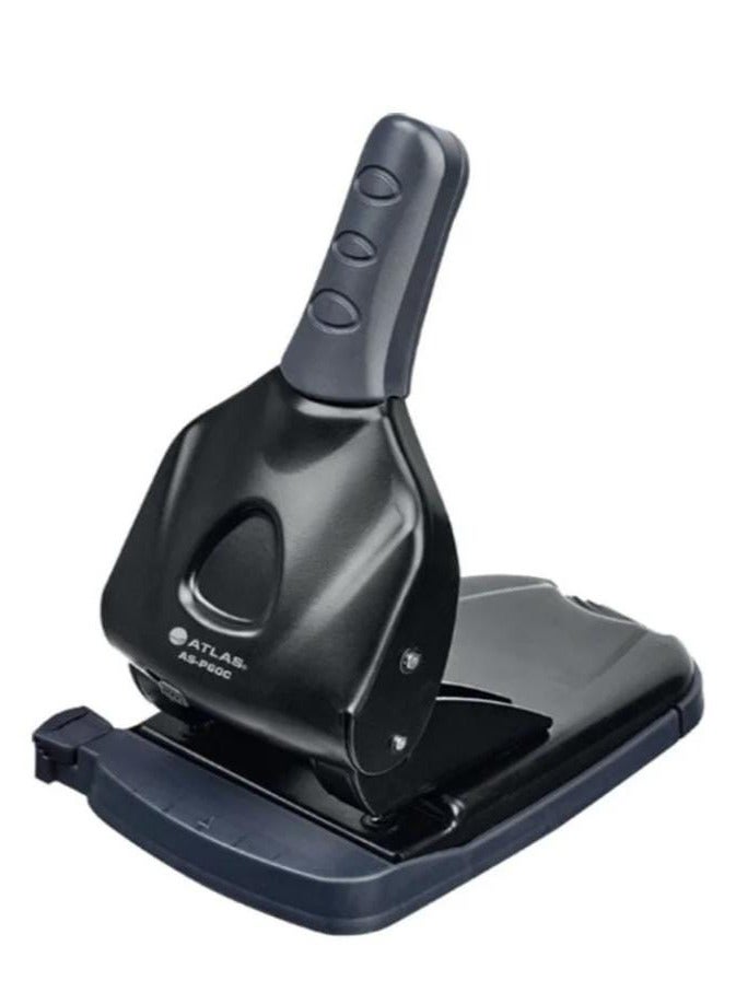 ATLAS 2-Hole Puncher Black Punching Capacity up to 60 sheets - Image 1