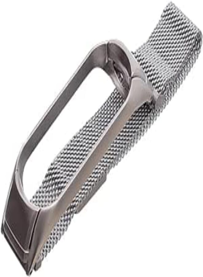 G-Power Stainless Steel Replacement Wrist Band Strap With Elegant Simple Design And High Elasticity Specially For Xiaomi Mi Watch Band 3/4 - Silver