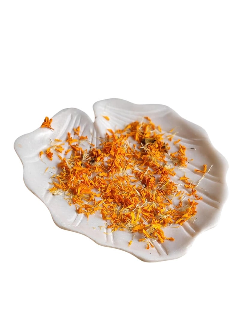 R&M - RM™ Marble Leaf Bowl Tray for Decor| Center Table Showpiece | Marble Dry Fruit Tray | Marble Fruit Bowl | Marble Center Table Decor Bowl | Marble Candle Holder Bowl - Image 1