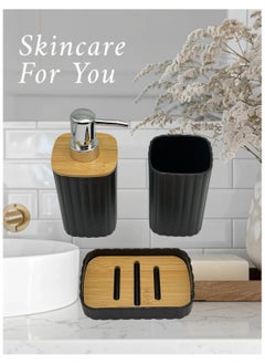 QSHOP QSHOP Bathroom Accessories Set - Soap Dispenser, Toothbrush Caddy, and Luxury Soap Dish - Modern and Elegant Design to Organize Your Bathroom with Style and Convenience  - Image 3