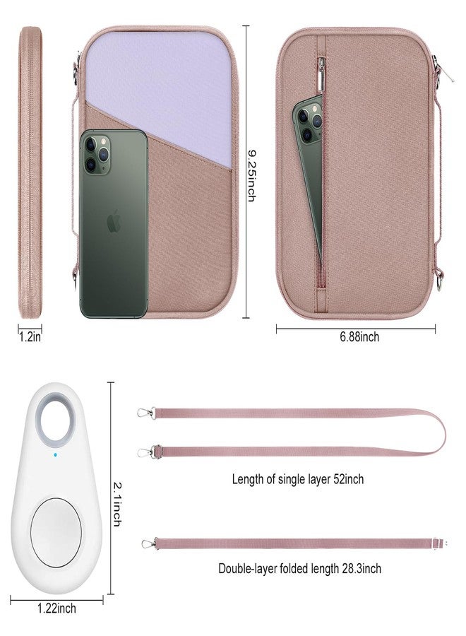 EcoVision Family Passport Holder for Travel with RFID Blocking, Traveling Essentials Organizer Pouch Bag, Light Passport Wallet for Travel Must Haves Accessories for Women Men, Muted Pink+Lilac, 7.1 - Image 2