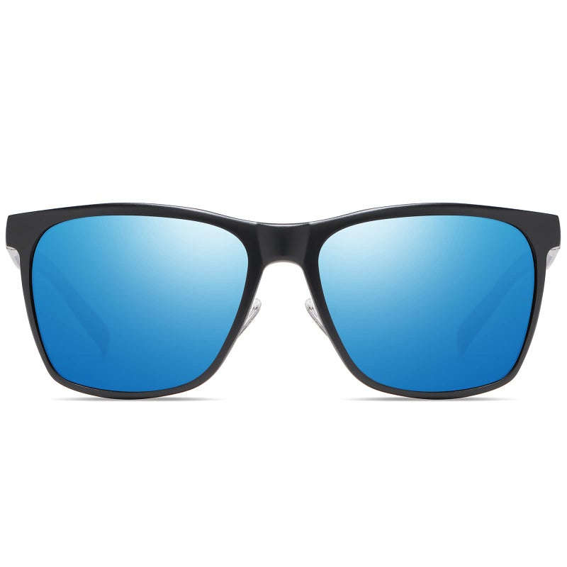 DUCO Mens Sunglasses Polarized UV Protection Retro Rectangular Frame Sun Glasses for Driving Fishing 100% UV Blocking Shades Blue 3029H - Image 3