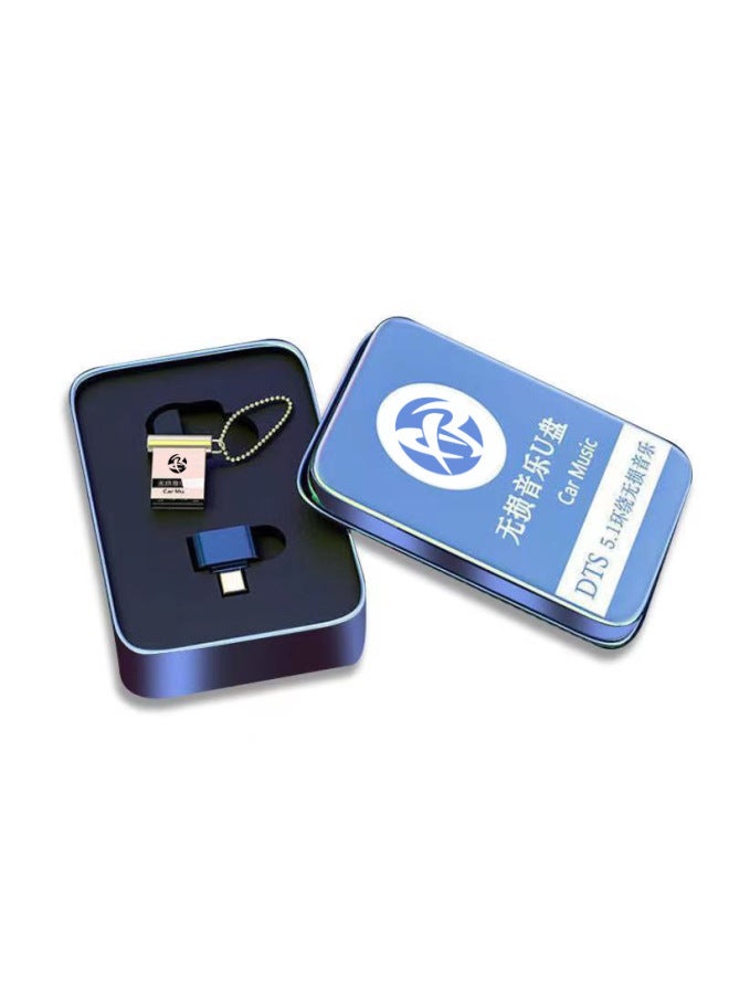 Music Surround Lossless Car USB Flash Drive Customized 64g Metal Car USB Flash Drive Mini High-Speed Car 32g USB Flash Drive-Color:Ear Usb Disk + Adapter + Iron Box-Capacity:16gb Premium Version 【empty Disk】 - Image 4